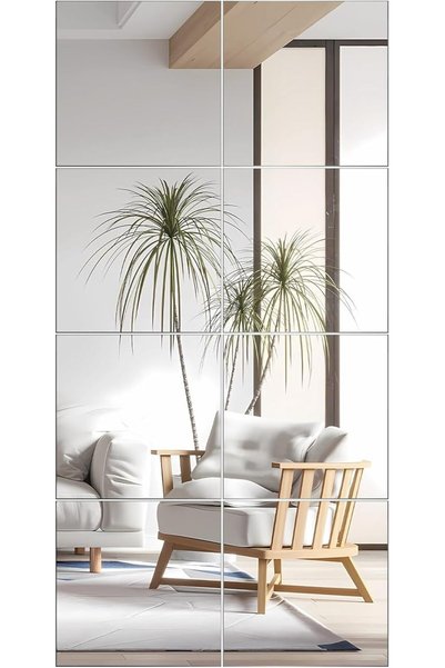 GENERAL VASUHOME Glass Full Length Wall Mirror Tiles - [12 x12 Inch - 12PCS] ...