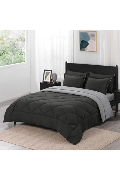 downluxe Lightweight Solid Comforter Set (Queen) with 2 Pillow Shams - 3-Piec...