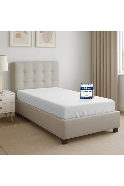 PIZUNA 100% Cotton Single Fitted Sheet 90x200 cm Dark Grey 400 Thread Count