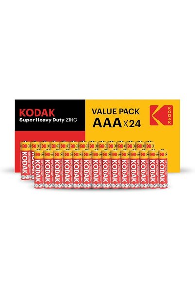 Kodak Super Heavy Duty Zinc AAA Batteries - Value Pack of 24