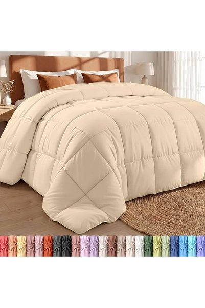 Utopia Bedding حشوة لحاف مبطنة - لحاف مبطن بحواف جانبية - حشوة ريش مطرزة بخيا...