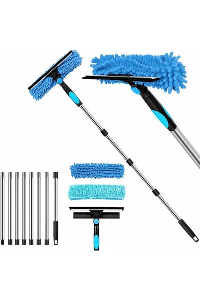 ANYUAN 2 in 1 Stainless Steel Window Squeegee Cleaner, Adjustable Extendable ...