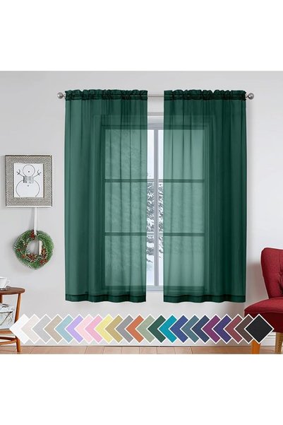 GENERAL Aiyufeng 2 Pack: Basic Sky Blue Sheer Curtain Drapes 84 Inch Length 2...
