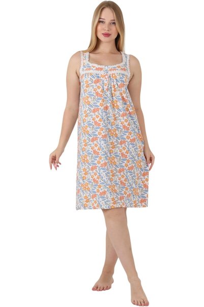 ZECOTEX Women's Floral Cotton Nightgown | Soft Sleeveless Night Dress, Sleepw...