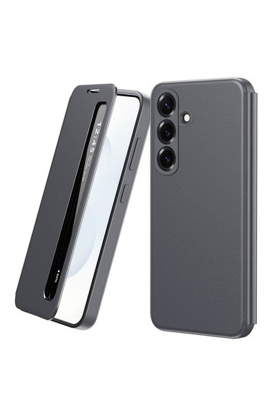 XGSM Husă din piele Samsung Galaxy A57 5G cu fereastră Smart View, Gri