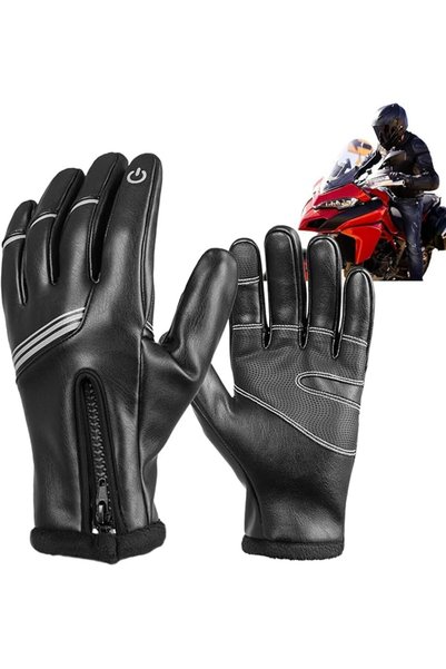 AZONEE Motorcycle Gloves Touchscreen, Men's Gloves for PU Leather, Windproof ...