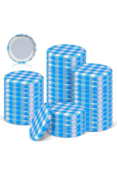 PRETYZOOM 50pcs Tinplate Jar Caps Wide Mouth Airtight Sealing Lids for Cannin...