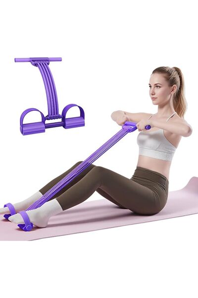UANDME أشرطة مقاومة مع مقبض، أداة سحب متعددة الوظائف مطورة بـ 8 أنابيب ودواسة...