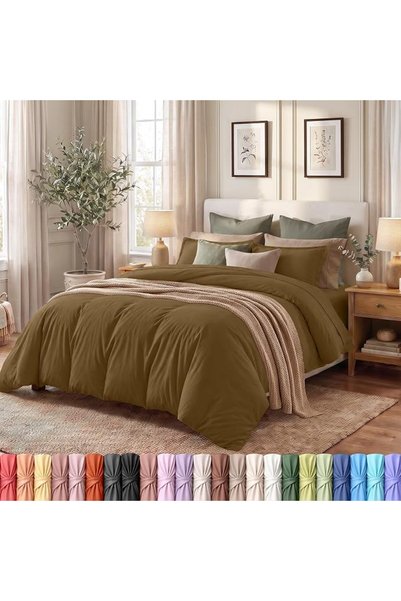 Utopia Bedding طقم غطاء لحاف مقاس كوين - غطاء لحاف واحد مع 2 غطاء وسادة - 3 ق...