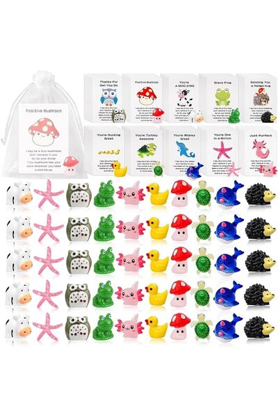 Bukela 50 Sets Employee Appreciation Gifts, Mixed Animal Resin Figures with P...
