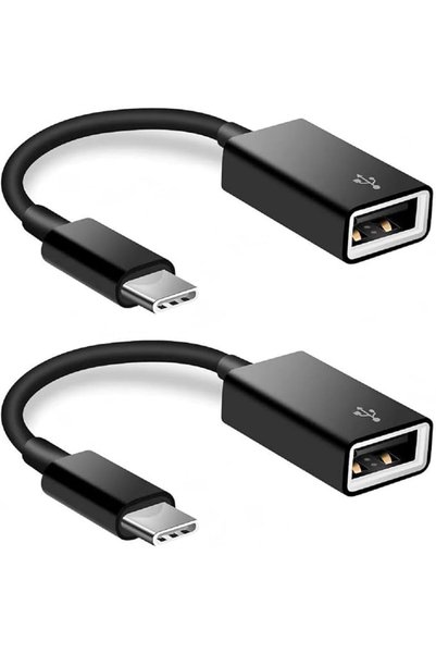 Tazweeq محول من النوع C إلى USB A، كابل محول OTG 3.0، ذكر إلى أنثى (قطعتان)