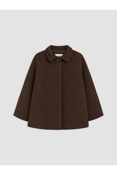 LC Waikiki Özmarka New Season Brown Baby Collar Girl's Cashmere Coat