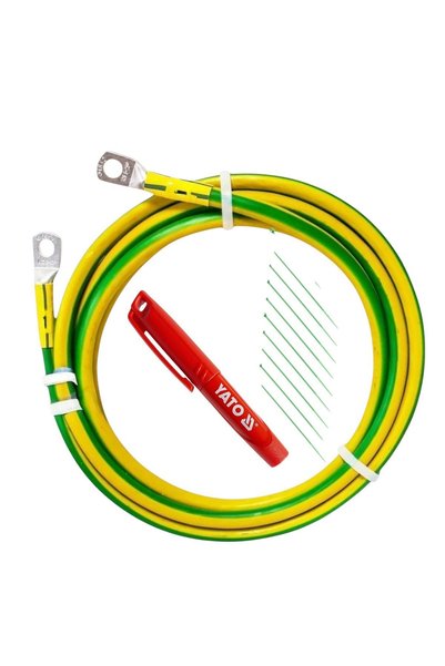 Universal Cablu impamantare,sectiune 4 mmp, 300 cm,cu terminali inelari M6 + ...