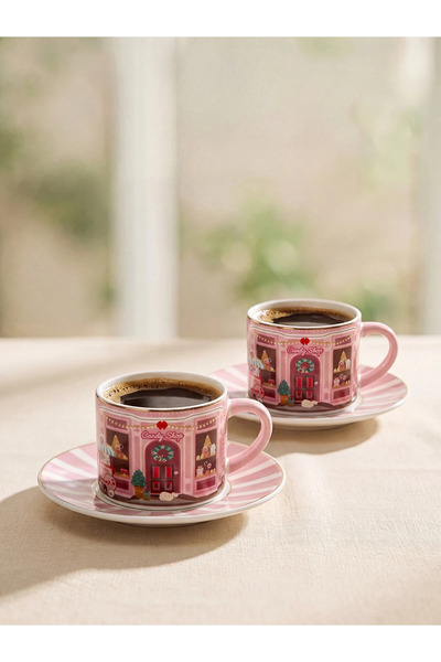 LC Waikiki LCW HOME Mixed Christmas Themed 2-Person Porcelain Coffee Cup Set ...