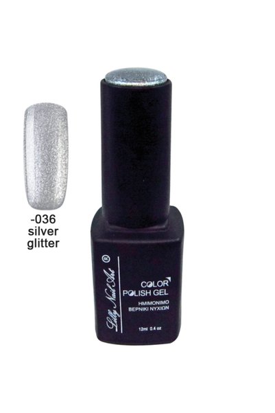 NO BRAND Ημιμόνιμο τριφασικό μανό 12ml - Silver glitter [40504008-036]