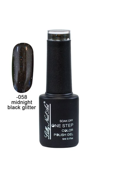 NO BRAND Ημιμόνιμο μανό one step 5ml - Midnight black glitter [40504002-058]