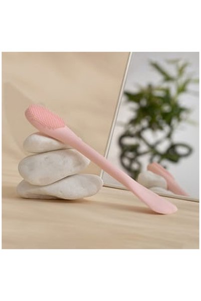 OEM Pink Silicone Mask Cleaning Brush with Spatula