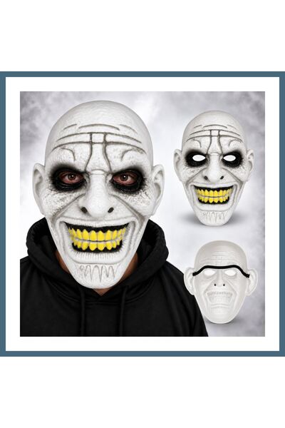 Generic Brand Yellow Toothed Black Eye Plastic Horror Mask Agc