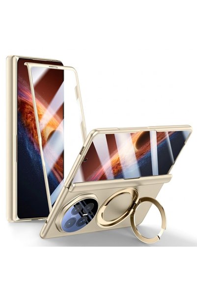 XGSM Husă Honor Magic V6 cu suport și sticlă integrată pentru MagSafe, Auriu