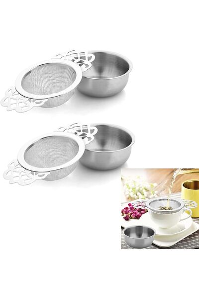 Arabest Stainless Steel Tea Strainer with Bowl, Double-Wing Extender, Fine Me...