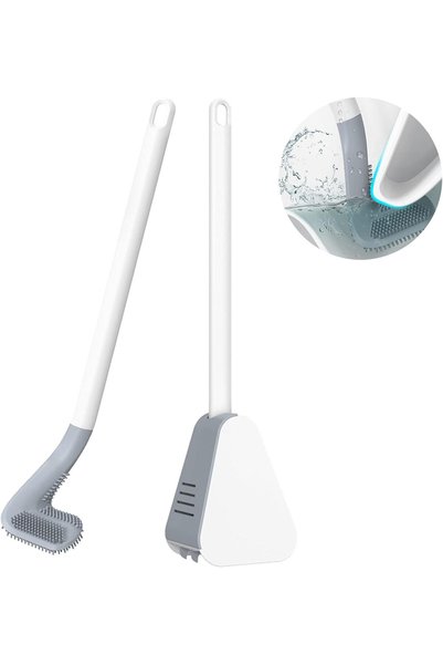 Arabest Silicone Golf Toilet Brush, Deep Corner Cleaning, Long Handle, Wall M...