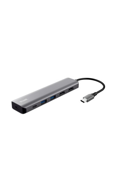 Trust Hub USB Dalyx, USB-C, 6 porturi, HDMI, Gri