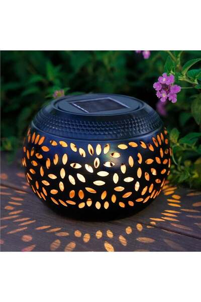 Arabest Outdoor Solar Lanterns, Waterproof, Patio Decor, Table Lamps, Leaf Pa...