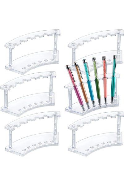 Arabest Pen Display Stand, Clear Pen Display Rack for Craft Shows, 6 Slots Pl...