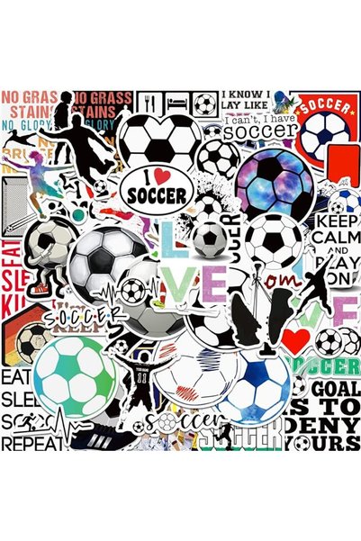 Tazweeq Soccer Stickers, Soccer Waterproof Vinyl Decals for Water Bottles, La...