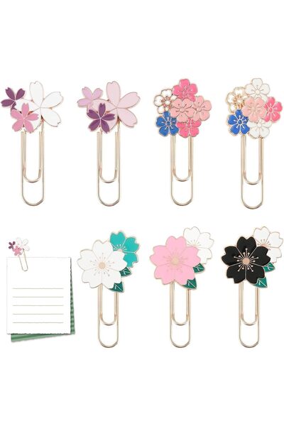 Arabest Cherry Blossom Paper Clips Bookmark, Metal, Rust-Resistant, for Women...