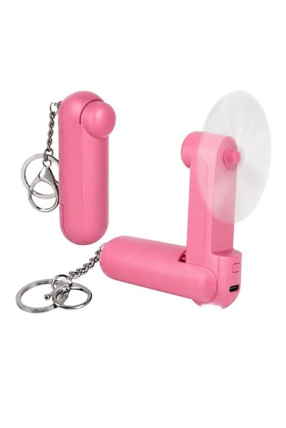 FONIX Portable Keychain Fan, MiniBreeze, With Flashlight, Foldable, USB Charg...