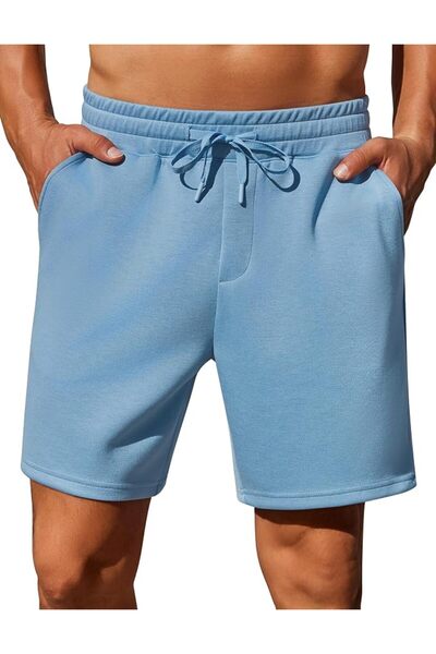 GENERAL PINSPARK Mens Lounge Sweat Shorts, 7" Casual Elastic Waist Gym Workou...