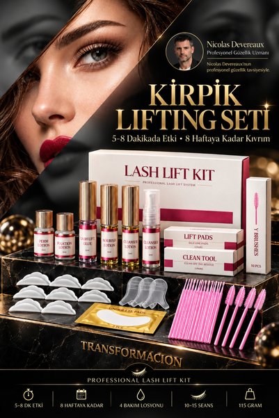 Transformacion Lash Lift & Kirpik Lifting Seti - Evde Salon Kalitesinde 5-8 D...