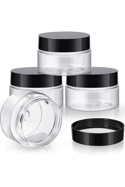 Patelai 4 Pieces Round Wide-mouth Leak Proof Plastic Container Jars with Lids...