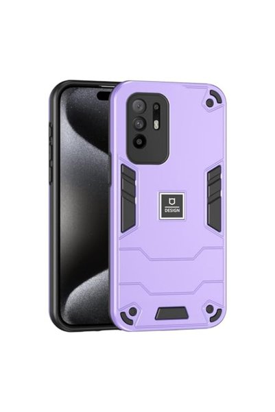 BURAQ غطاء حماية لهاتف OPPO F19 Pro+ مقاوم للصدمات 2 في 1 (أرجواني)