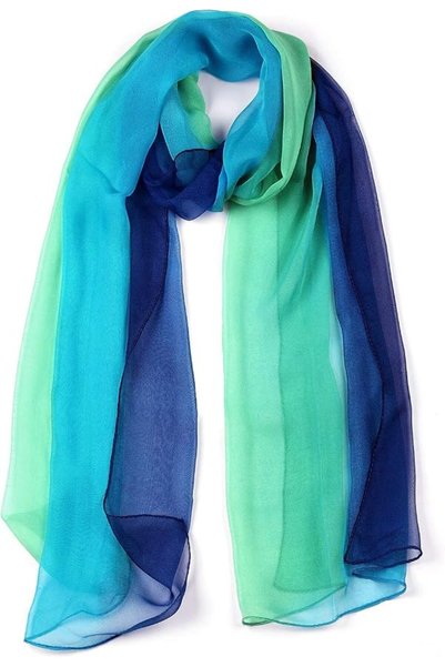 uxcell Long Chiffon Light Wedding Scarf Silky Gradient Color Party Shawl Spri...