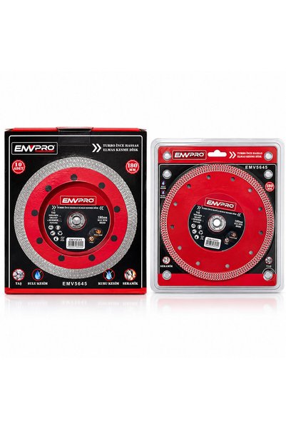 Eco Lounge 10 Adet Örgülü Turbo İnce Hassas Elmas Kesme Disk Seramik - Taş 180MMX22.2 Max 8.500PRM