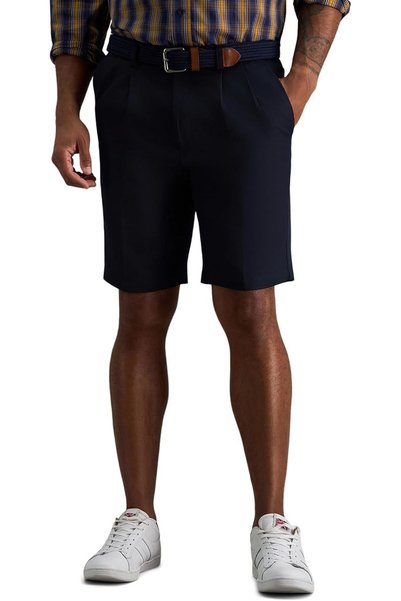 Haggar Men's Cool 18 Pleat Front Hidden Expandable Waist Short-Regular and Bi...