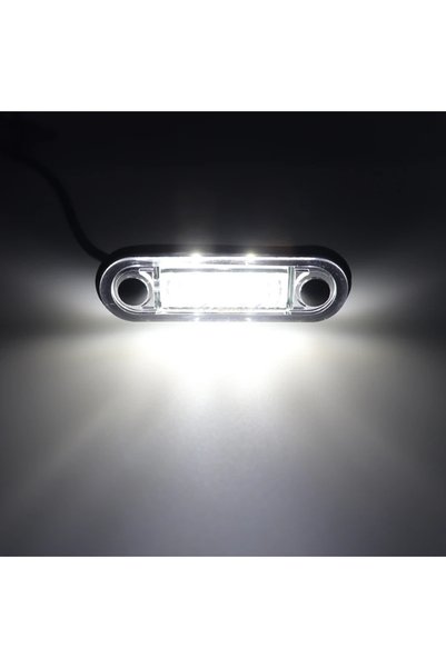 Choice4 White 12V/24V LED Side Marker Light Waterproof Clearance Rear Tail Br...