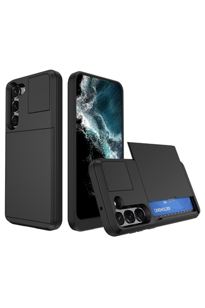 XGSM Husă Samsung Galaxy S23, Suport glisant pentru carduri, Negru