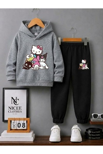 NC Nicee Clothes Παιδικό Σετ Φόρμας Unisex (Εκτύπωση Hello Kitty Χειμερινή)