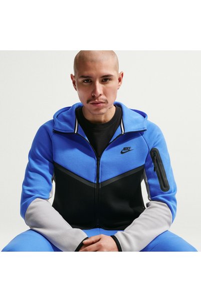 Nike Sportswear Tech Fleece Windrunner Erkek Kapüşonlu Ceket Mavi Sweatshirt ...