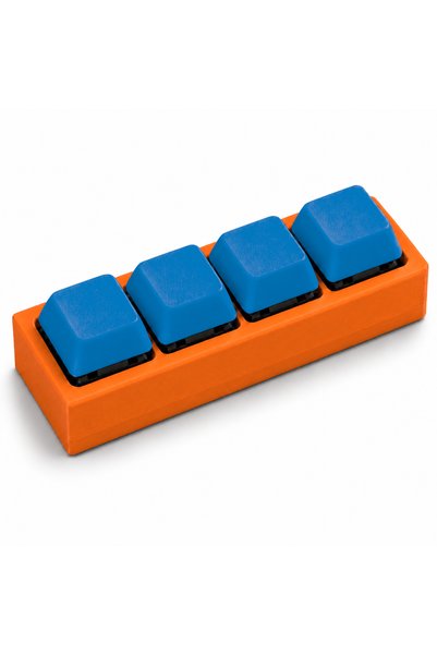 3DONE MODELS Clicker antistres cu 4 taste, printat 3D, baza portocaliu, taste...