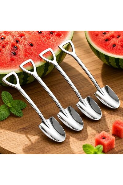 Vegan Desserts Dessert Spoon Set,4 Pcs 6" Small Tea Spoons,Shovel Shape Stain...