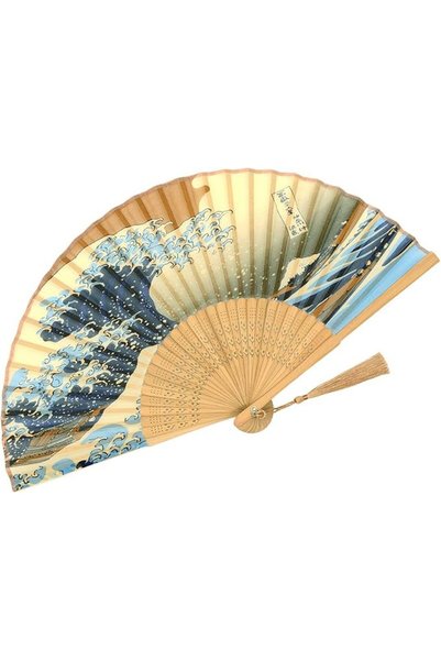 GENERAL Mini Folding Hand Fan - Vintage Chinese Japanese Bamboo Silk Fans - C...