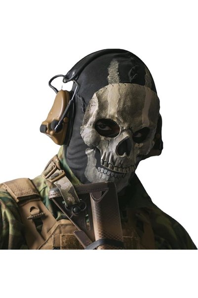 GENERAL قناع وجه شبحي على شكل هيكل عظمي للتزلج، قناع جمجمة شبحي للهالوين والتنكر