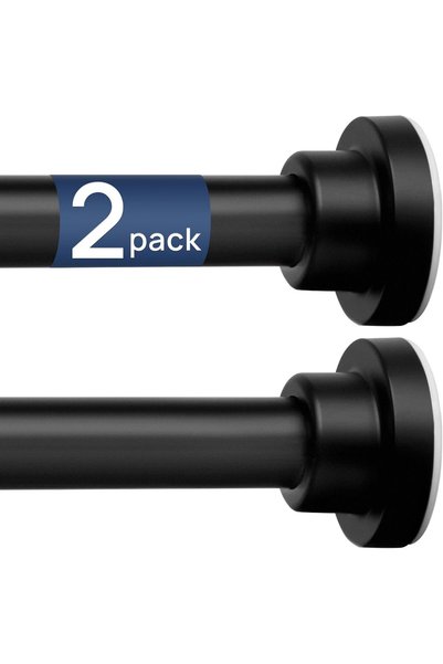 Generic 2 Pack Tension Shower Curtain Rods, 81-167cm Adjustable, Black