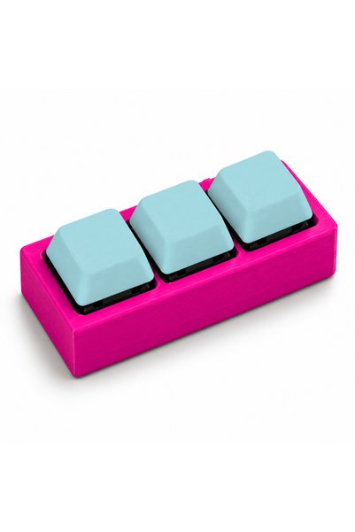 3DONE MODELS Clicker antistres cu 3 taste, printat 3D, baza magenta, taste al...