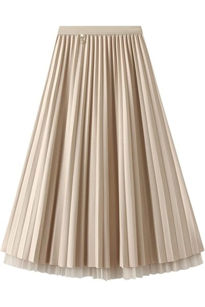 GENERAL Women's Reversible Tulle Skirt Midi A-line Elastic High Waisted Elega...