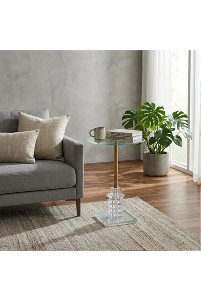 Al Hadaya Mall Elegant Design Stainless Steel Acrylic and Glass Top Service T...
